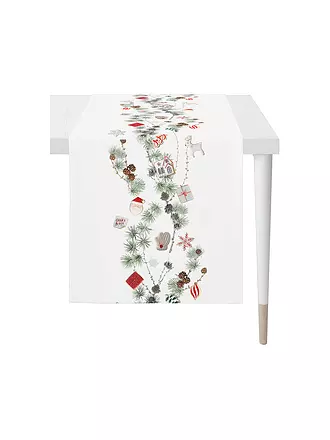 APELT | Weihnachts Tischläufer 140x46cm SEASON Weiss | 